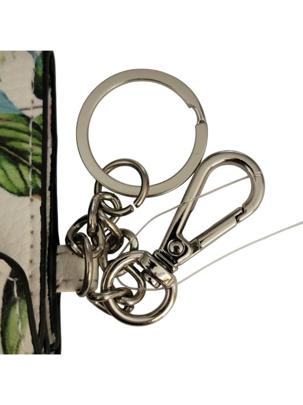 Steve Madden Floral Mini Wallet Keychain Card Holder – Snap Closure, Cream Multi - Picture 5 of 8